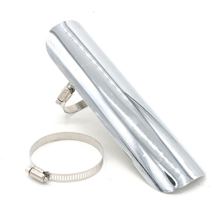 9" Motorcycle Exhaust Pipe Heat Shield Decor Guard Metal With the Flexible Clamp