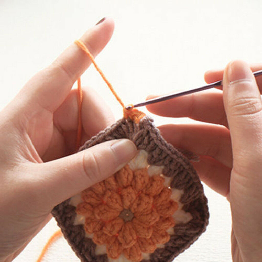 3pc Fashion Aluminium Crochet Hooks Key Ring Yarn Knitting Needle Set
