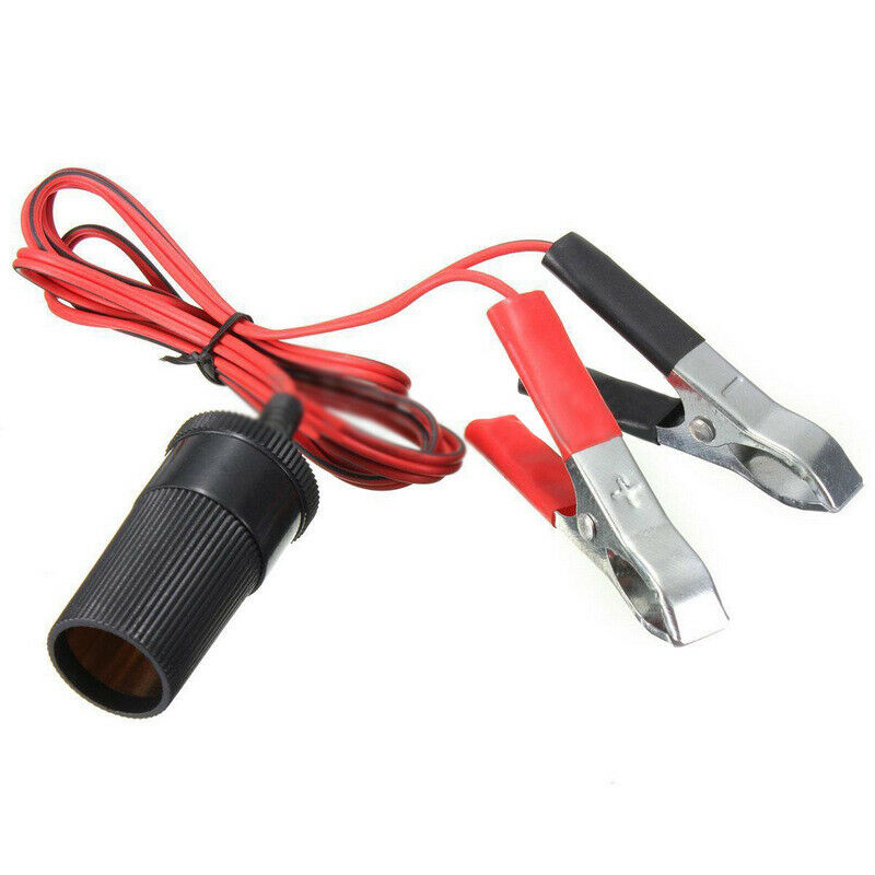 12Volt Car Battery Terminal Clamp Clip-on Cigarette Lighter Socket Power Adapter