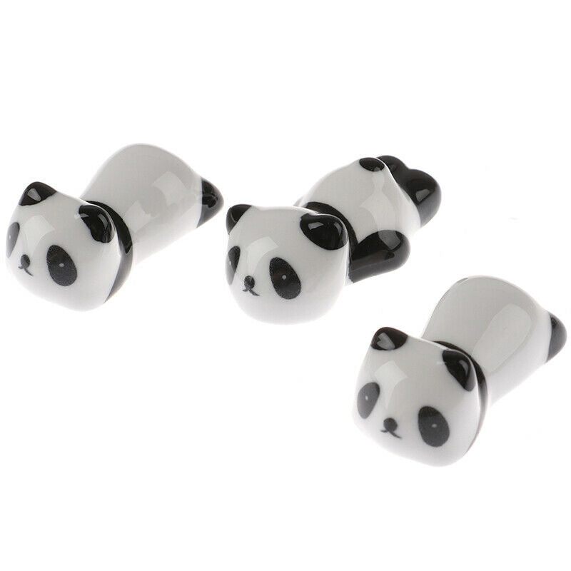 3x Cute Mini Panda Porcelain Ceramic Chopstick Rest Rack Holder Stand Tra.l8