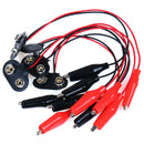 5Pcs 9V Battery Clip Power Cable Testing Line Adapter to Alligator C Lt