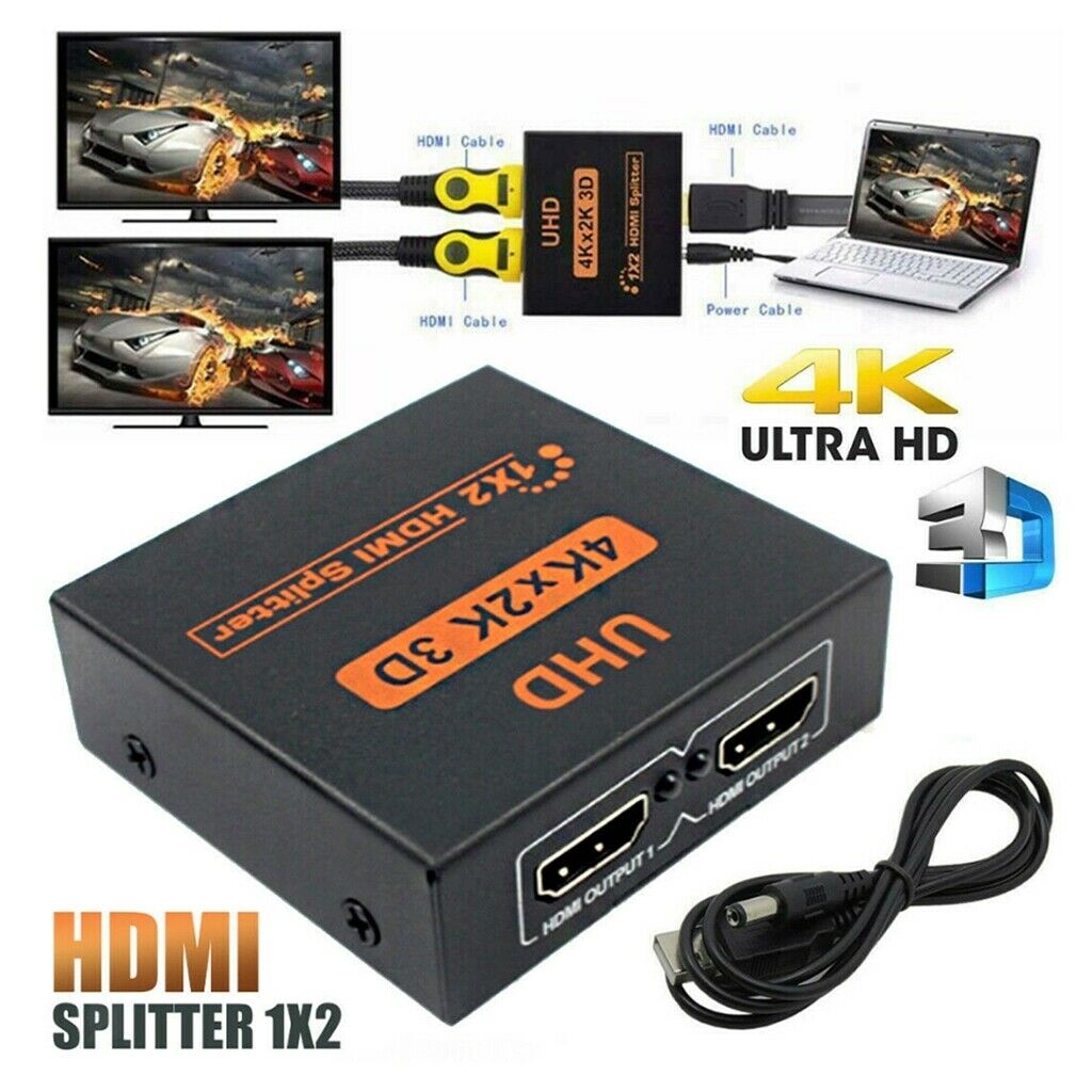 Ultra HD 1080P 1 IN 2 4K HDCP Stripper 1×2 HDMI Splitter Switcher For HDTV .