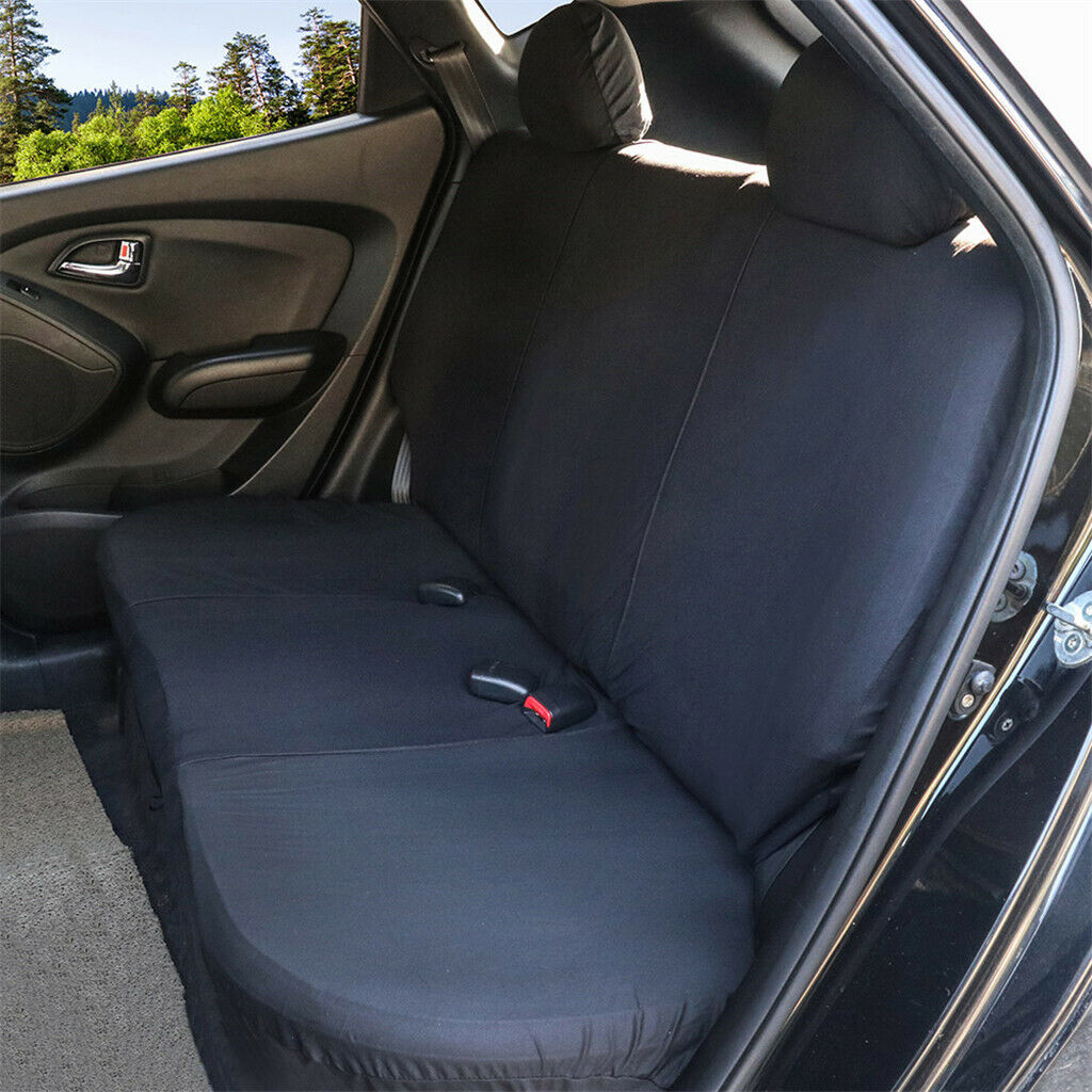 9pcs Cloth Fabric Car Seat Covers - Car Interior Protection, Classic Black