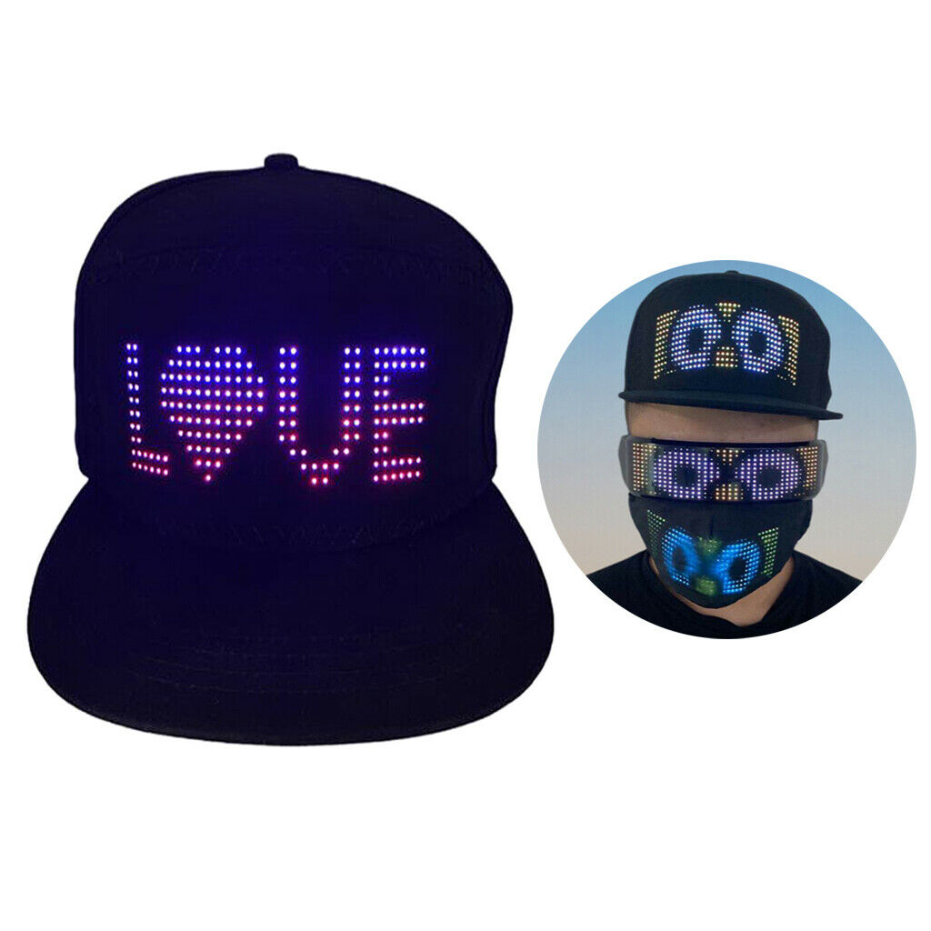 Fashion Luminous Glow LED Display   Hat Breathable for Hip-hop Festival