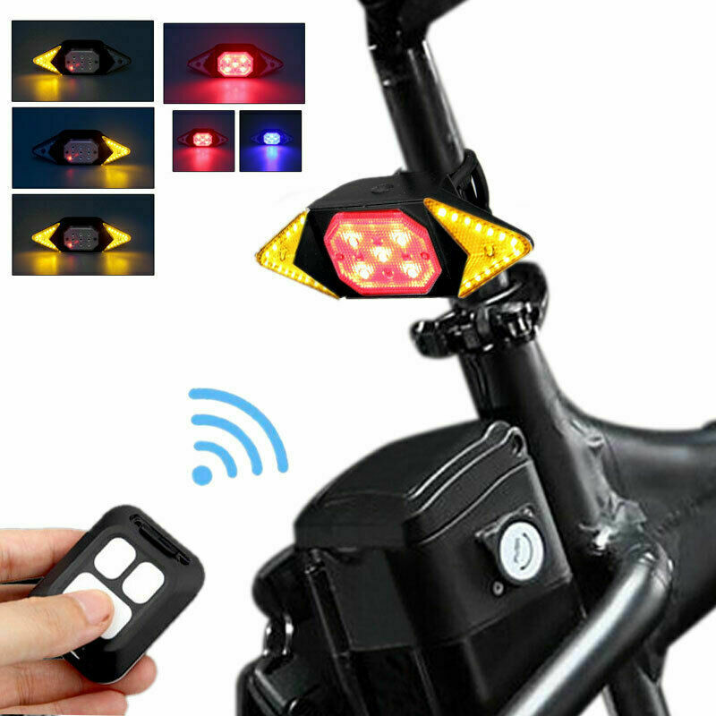 Bicycle Tail Light USB Smart Wireless Remote Control Turn Signal Warning Lamp
