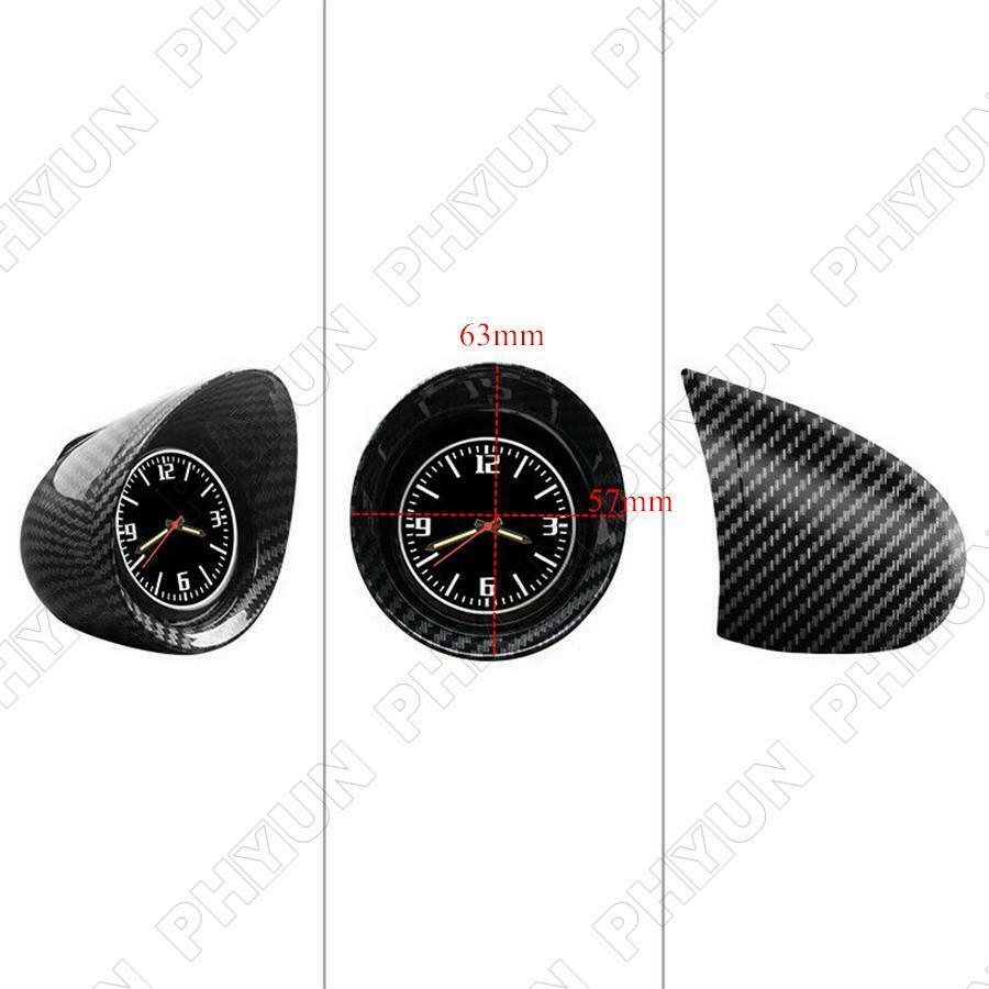Car Interior Dashboard Clock Carbon Fiber Style Luminous Backlight Universal
