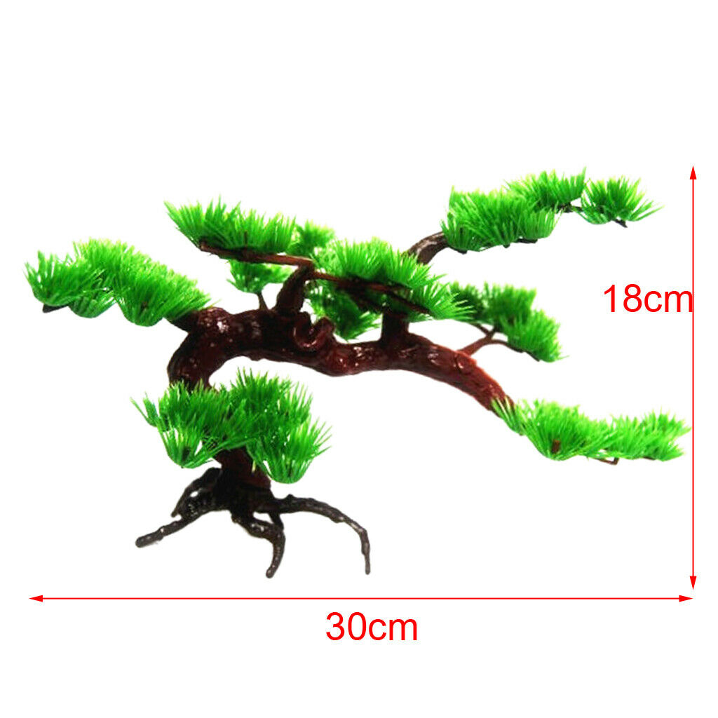 2 Pcs Plastic Pine Tree Artificial Plants for Home Kitchen Office Bookshelf