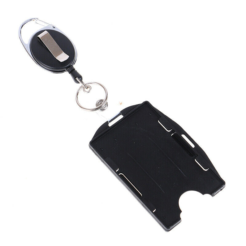 2-Pack Card ID Holder with Retractable Badge Reel w Carabiner & Belt Cl.l8