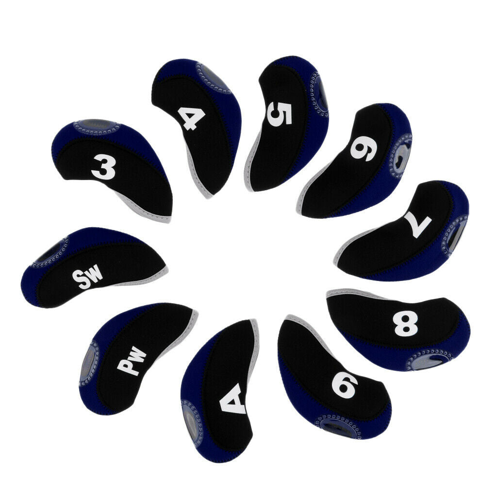 20pcs Golf Iron Club Head Covers, Headcovers Metal Neoprene Traditional Plain