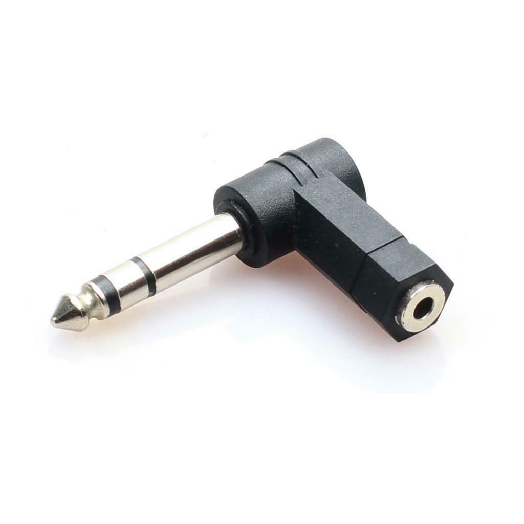 3.5mm Stereo Female to 6.35mm 1/4"Male Right Angle Headphone Audio Adapter
