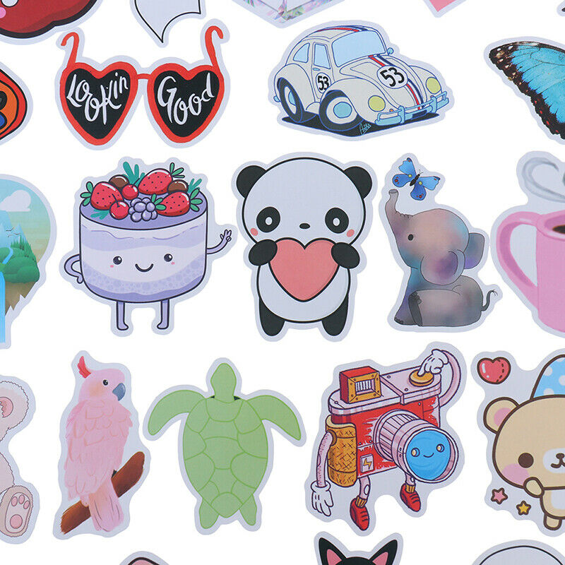 50X Cute Animals Stickers Skateboard Laptop Luggage Guitar Bike Car Decals zBDA
