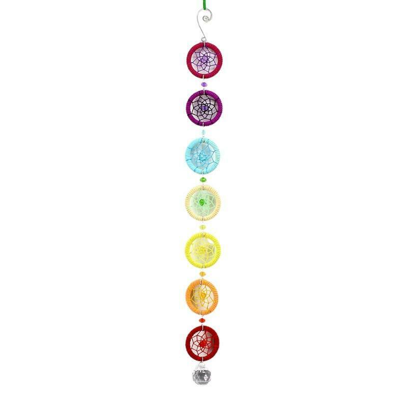 Chakra Dream Catcher with 40mm Crystal Chandelier Ball Prism Suncatcher Handmade