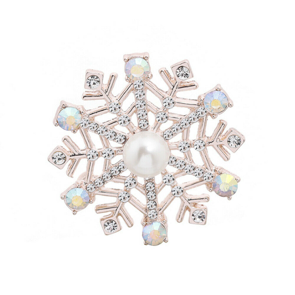 Christmas Snowman Brooches Rhinestone Xmas Snowflake Brooch Gift Fashion Jewelry