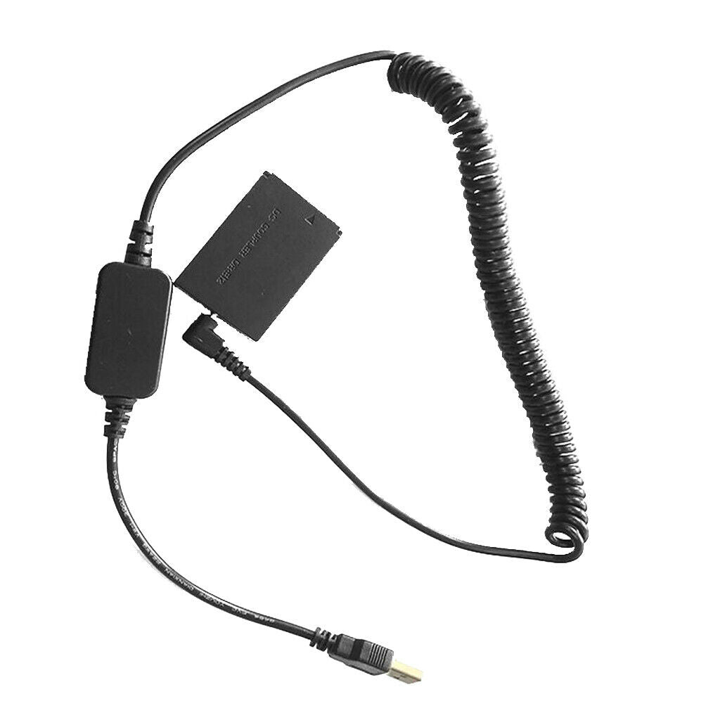 Spring Power Coiled Cable LP-E12 Dummy Battery DR-E12 DC Coupler for Canon
