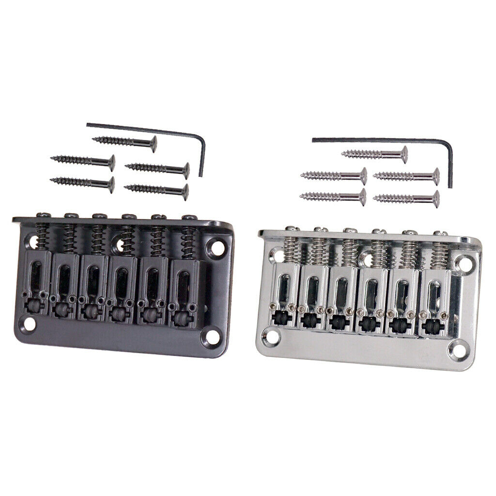 6-String Guitar Bridge Roll Saddle W/ Wrench Screw for Electric Guitar 2Sets