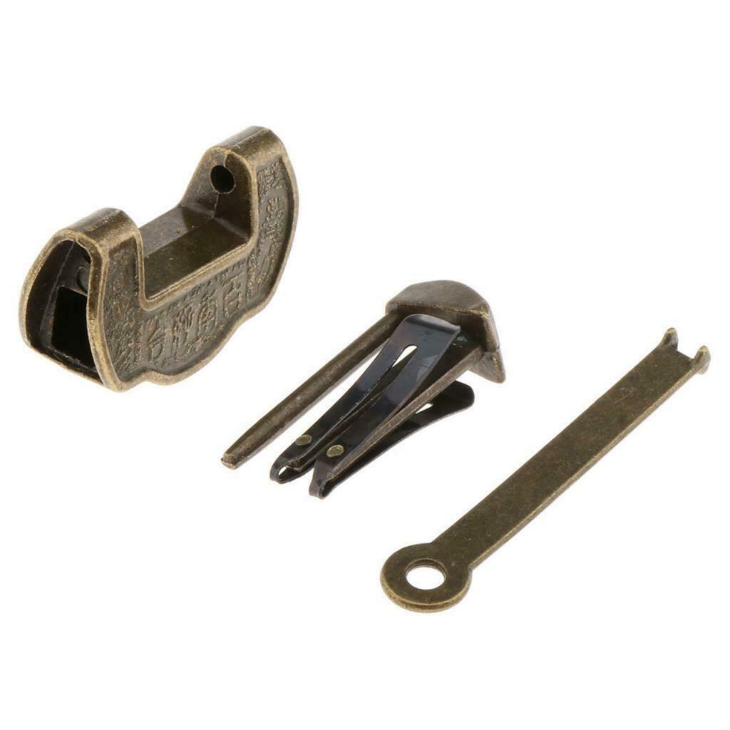 Chinese Retro Bronze Padlocks Set for Jewelry Box Drawer Gifts Ingot