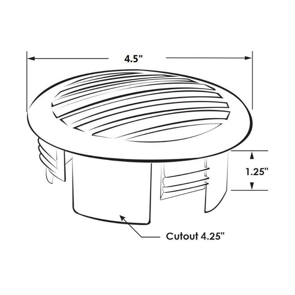 Round Louvered Vent - Marine Boat Air Vent, 316 Stainless Steel Caravan Vents