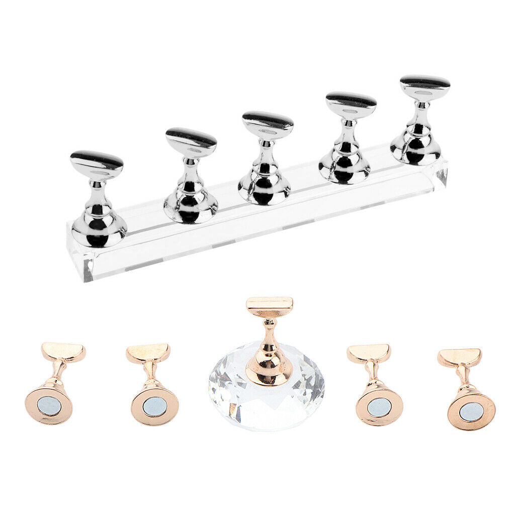 Nail Tips Holder Crystal Diamond Manicure DIY Stand Chessboard