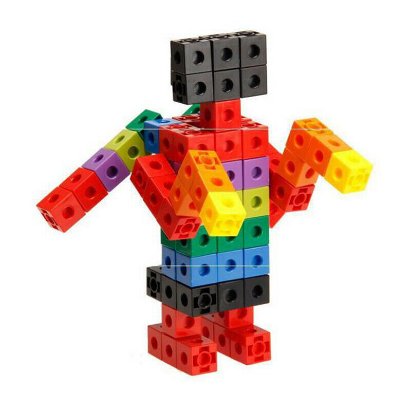 30Pcs/Set Color Cubes Snap Assembling Toys Manipulative Math Kids Connecting  TL