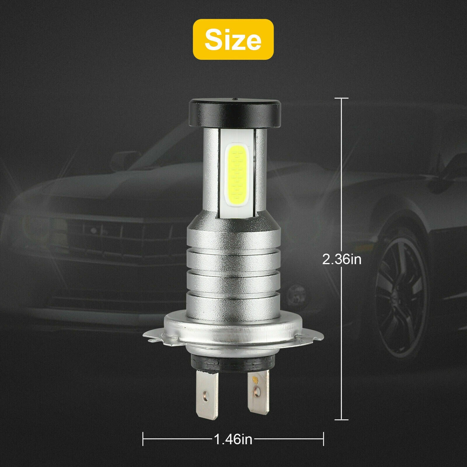 2x H7 LED Headlight Bulb Kit High Low Beam 100W 30000LM Super Bright 6500K White