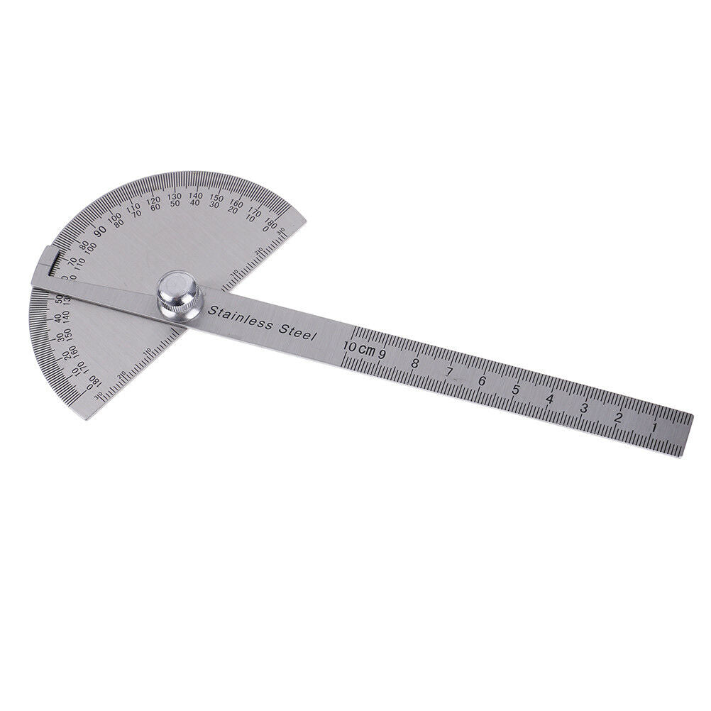 Stainless steel 180 degree protractor angle finder arm measuring ruler tool D FT