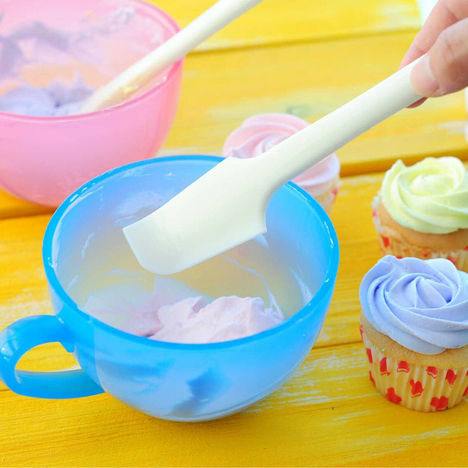 2Pcs Silicone Spatulas Cake Scraper Mixing Utensil Mixing Baking Tools
