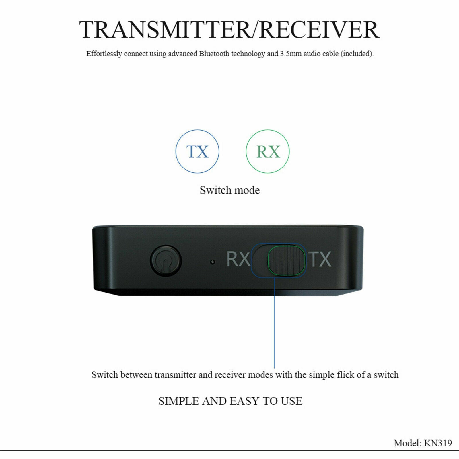 2in1Audio Transmitter Receiver Bluetooth5.0 Wireless  HIFI Music/Adapter RCA AUX