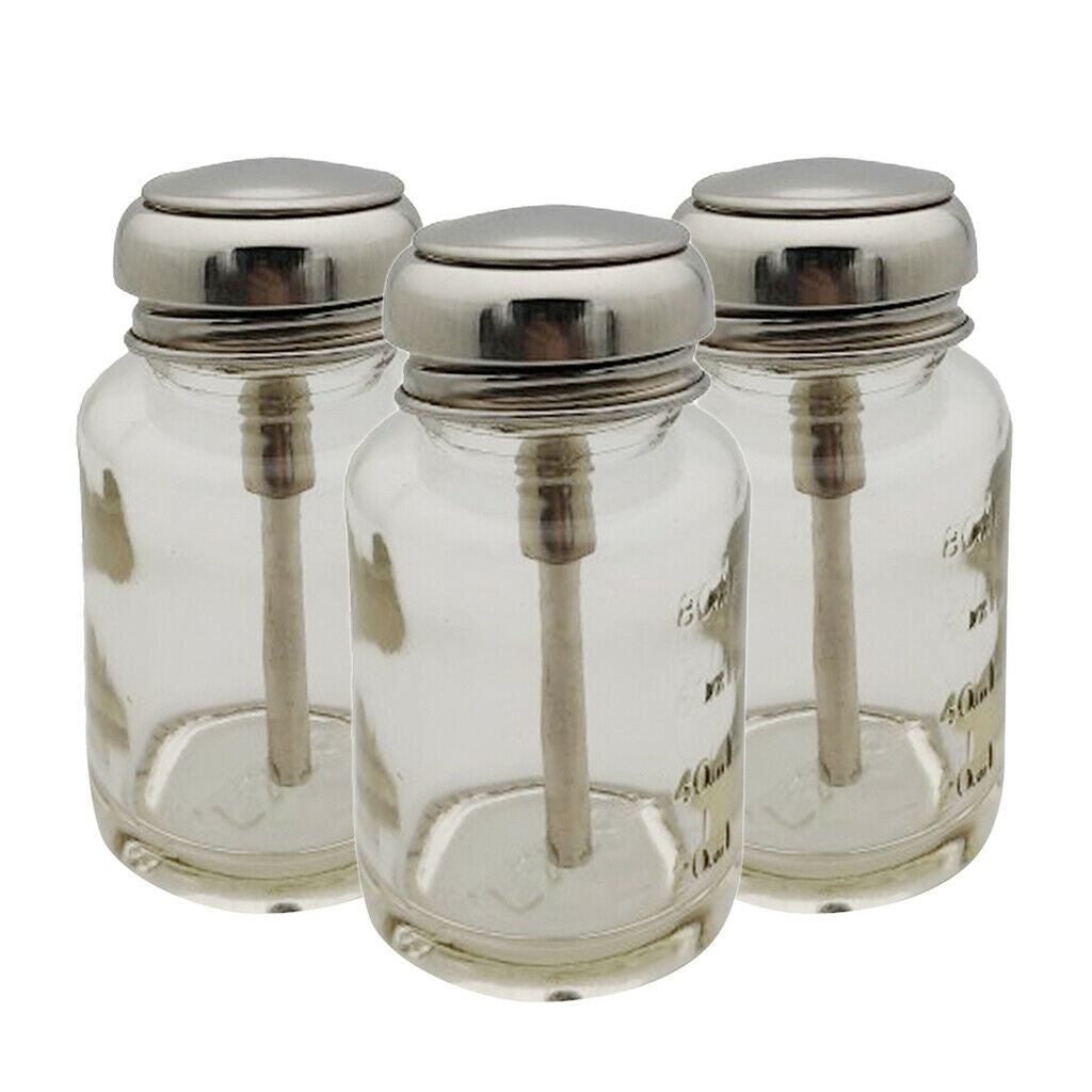 Sharplace 3pcs Empty Pump Dispenser Bottle to Remove Nail Polish