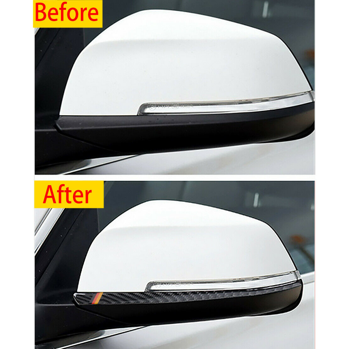 Pair Rearview Side Mirror Stripe Protector Trim fit for BMW 3-Serie GT F34 14-18