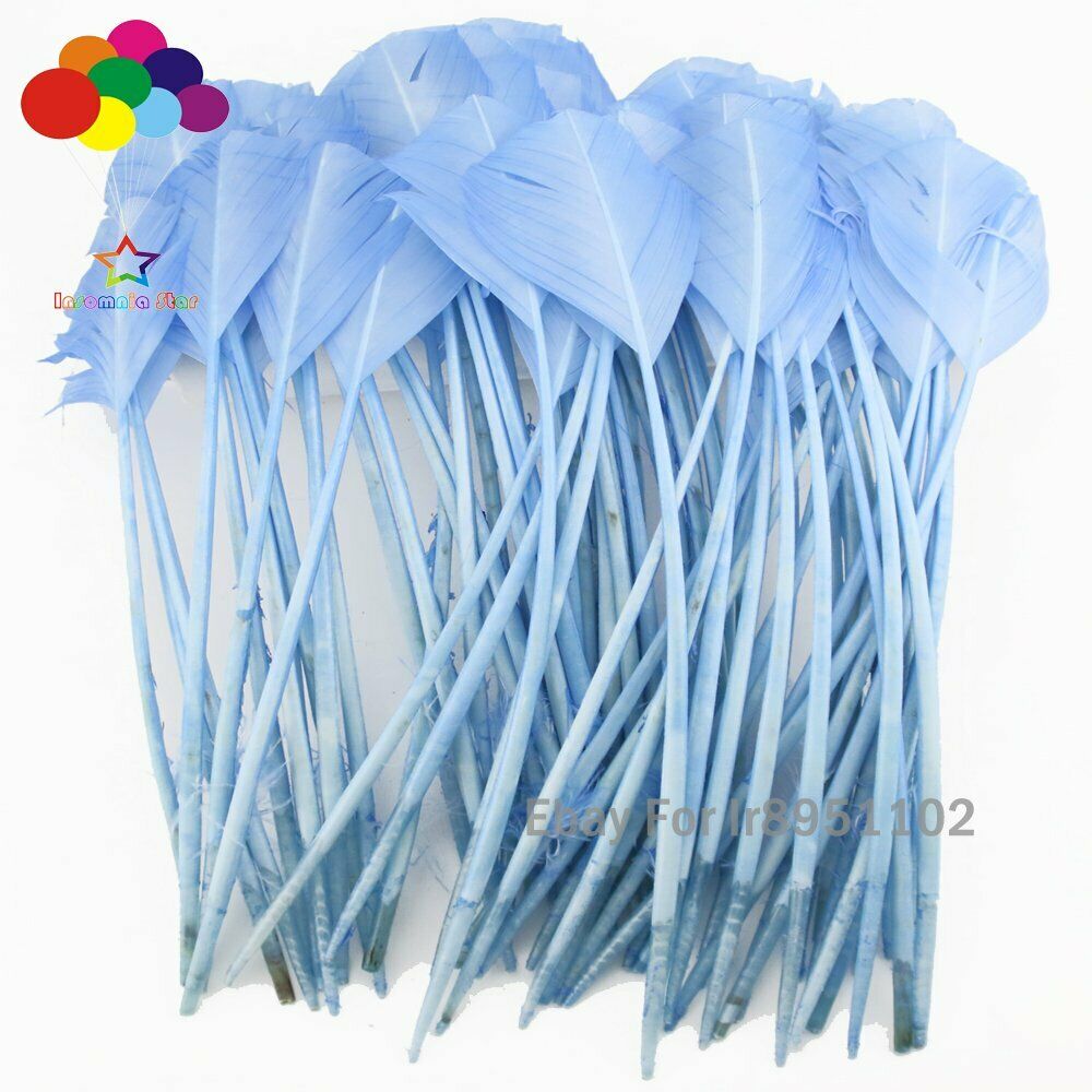 blue sky 100 pcs 28-35cm turkey wing feathers 11-14inch Plume making Carnival