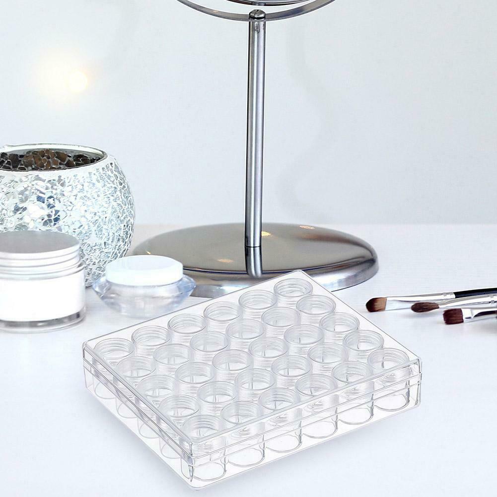 Clear Plastic Bead Jewelry Storage Containers with 30pcs Small Round Jars