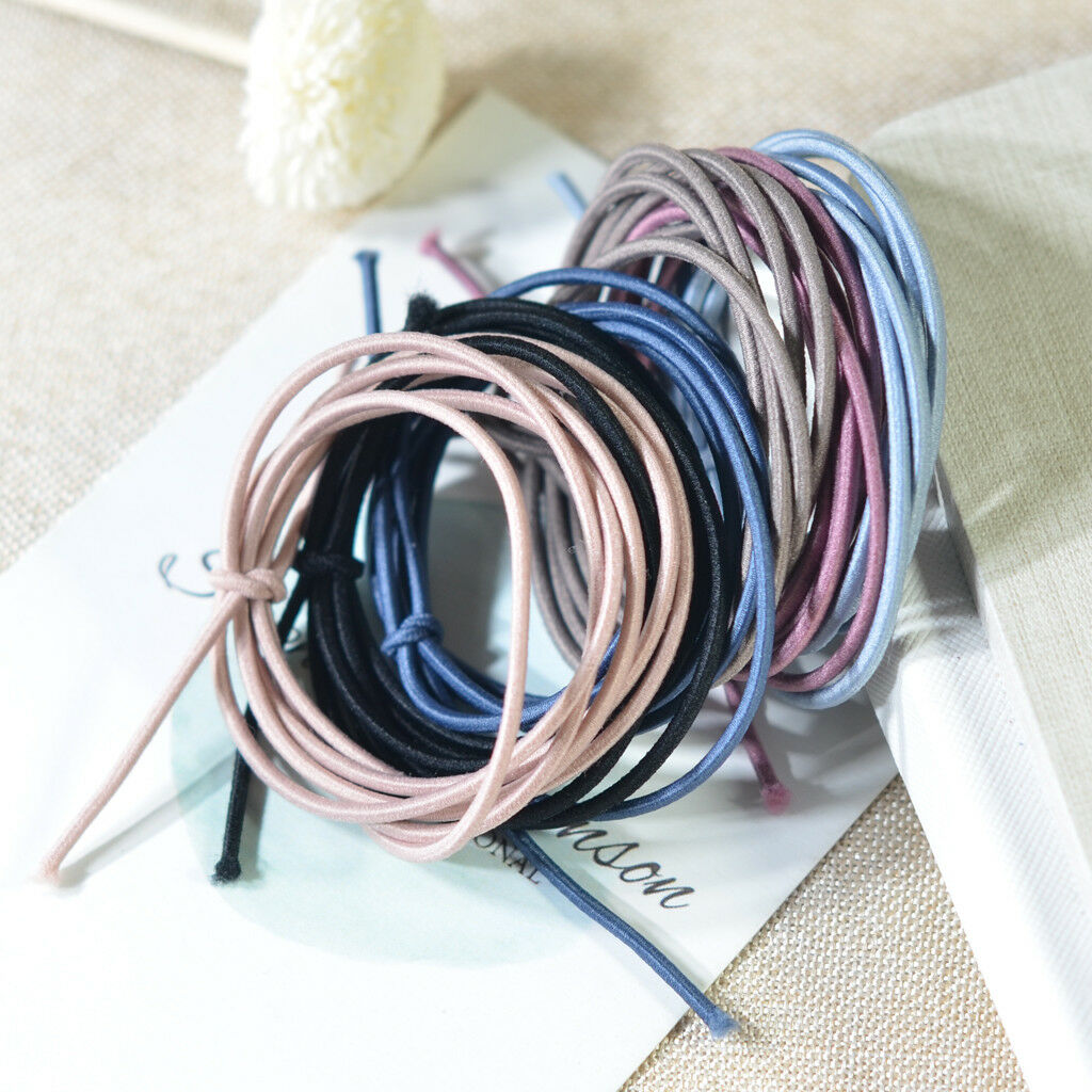 6x 1m Rubber Band String for DIY Girls Elastic Hair Band Ponytail Tie Holder