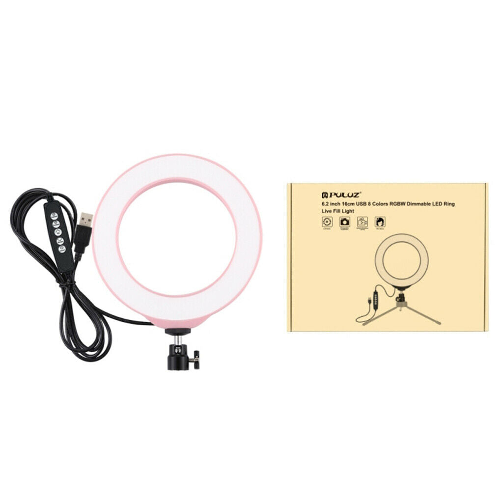 6.2 inch 16cm RGBW LED Ring Light 10 Modes 8 Colors for Studio Flashes