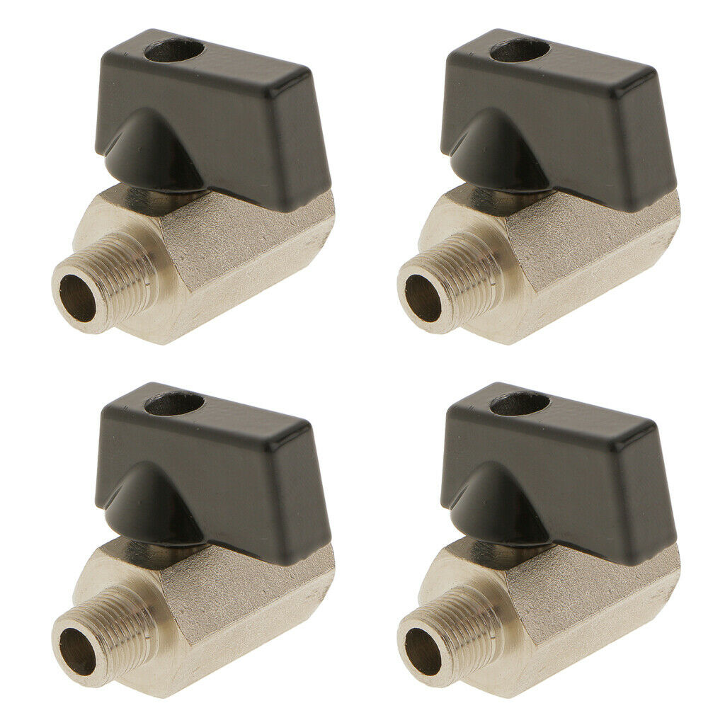 4Pcs 1/8" Female/Male NPT Brass Ball Valve Shut Off Switch Sand Blast