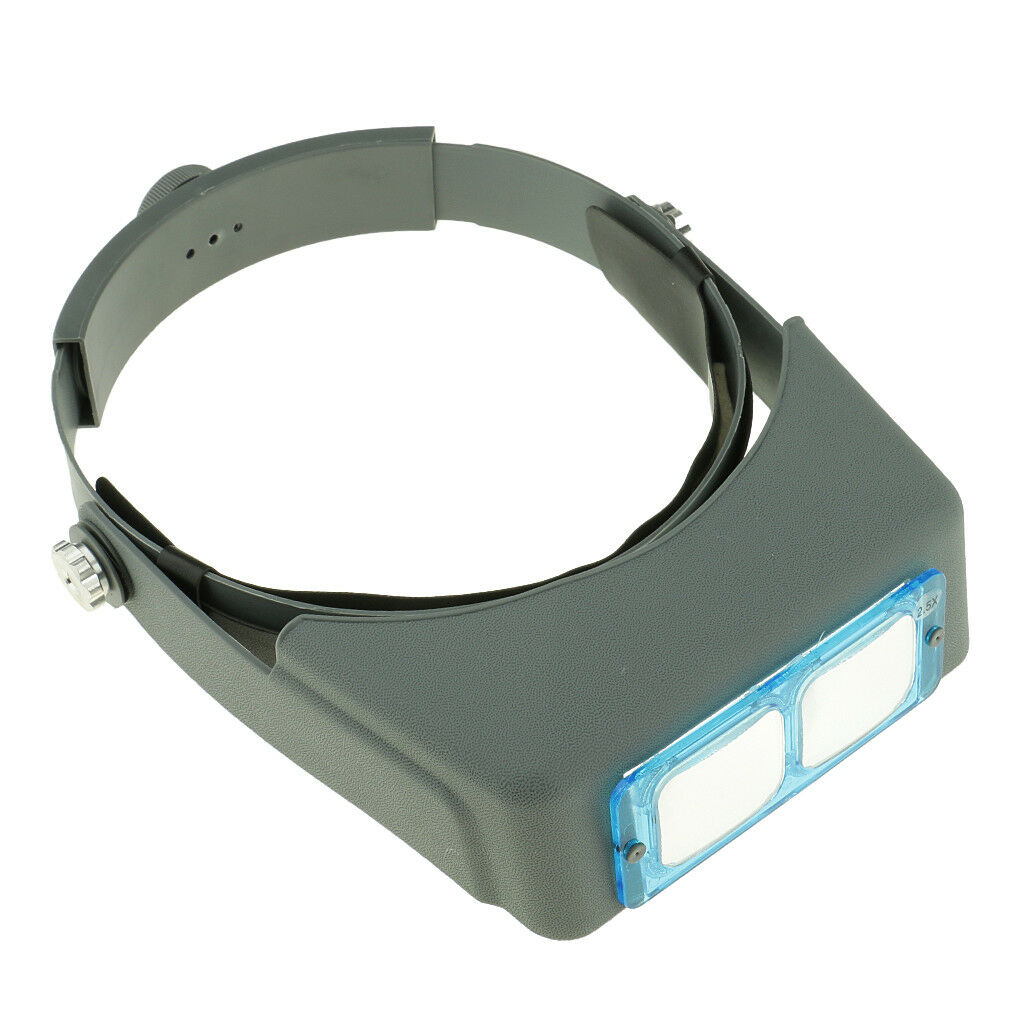 Head Wearing Jeweler Headband Reading Magnifier Magnifying Glass Loupe Gray
