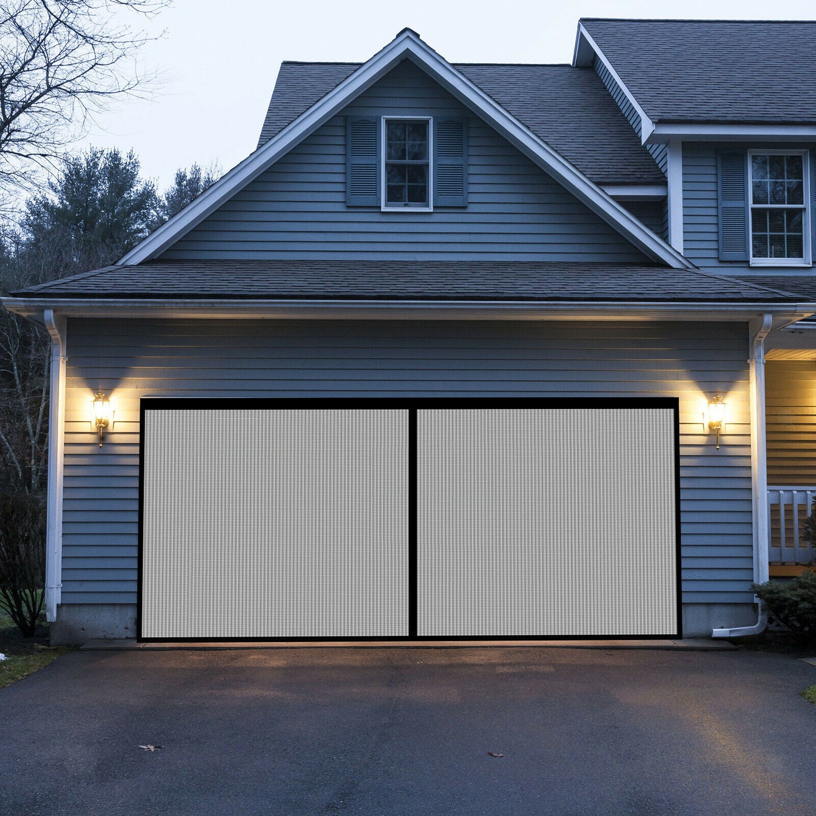 Magnetic Garage Door Screen 13x6.5FT Heavy Duty Door Screen Curtain Black