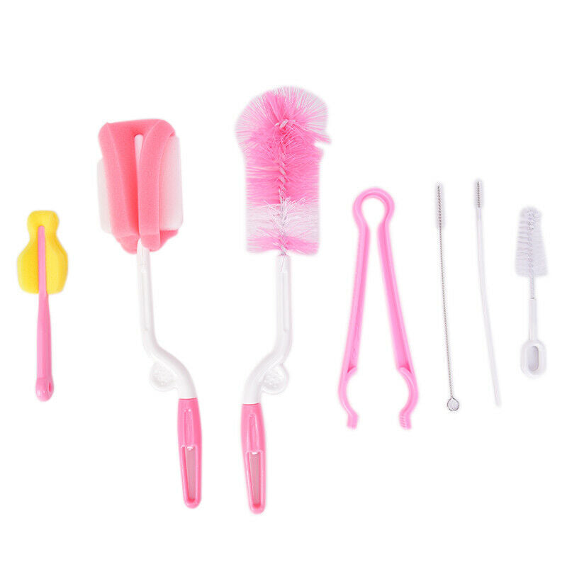 7Pcs Baby Bottle Sponge Brush Cup Glass Washing Cleaning Kitchen Cleaner To TL