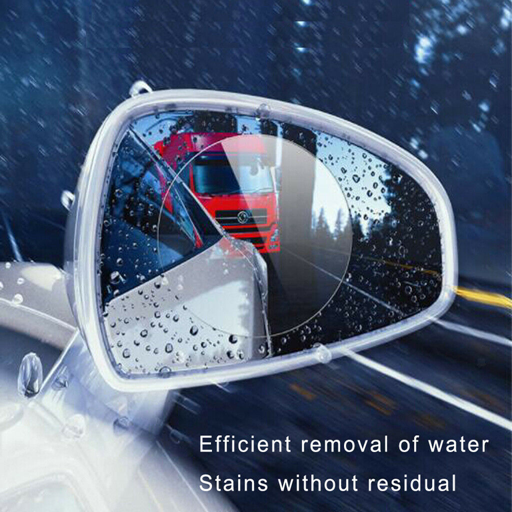 2PCS Oval Car Rearview Mirror Waterproof Anti Fog Rain Coating PET Film