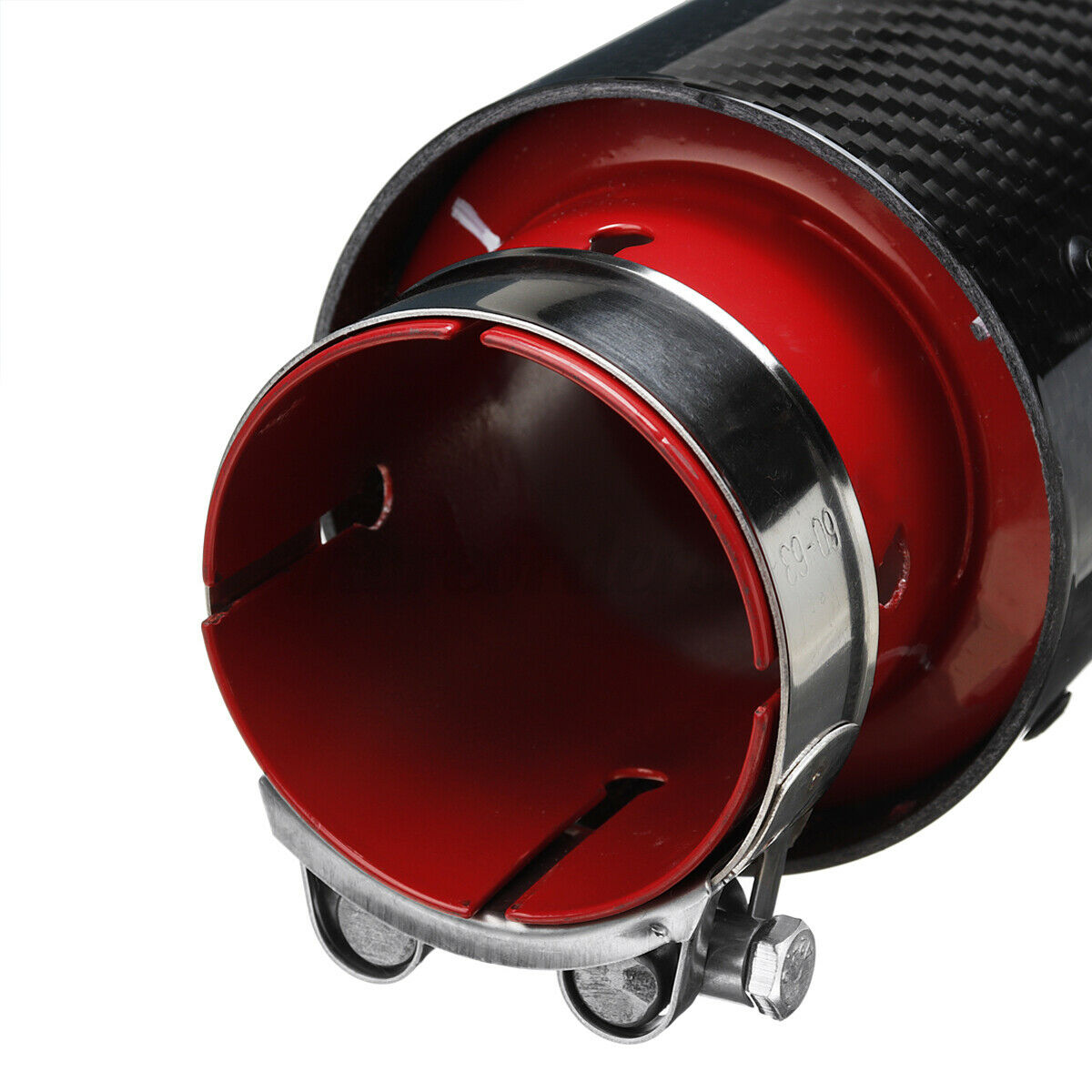 2x 2.5'' 63mm-89mm Carbon Fiber Car Exhaust Pipe Tip Trim Muffler End   +