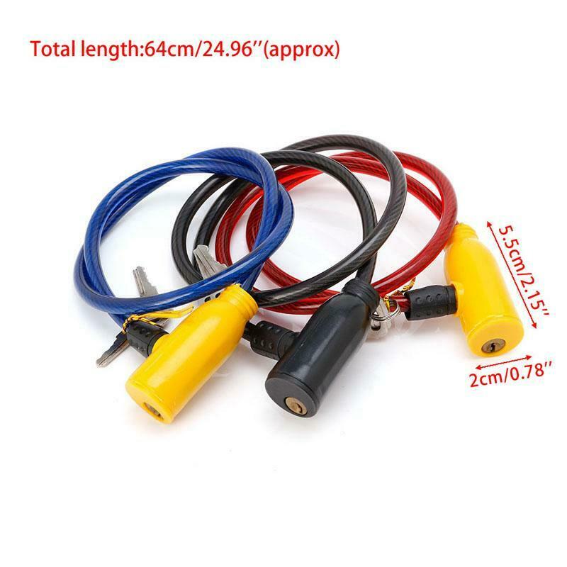 8x640MM Cycling Cable Anti-Theft Bike Bicycle Scooter Safety Lock With 2 Keys