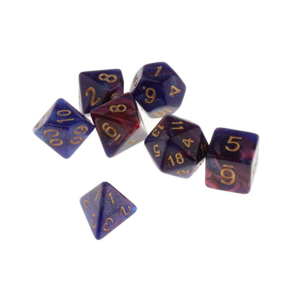 Set of 21 Multicolor Multi-Sided Polyhedral Dices Bulk for Table Games