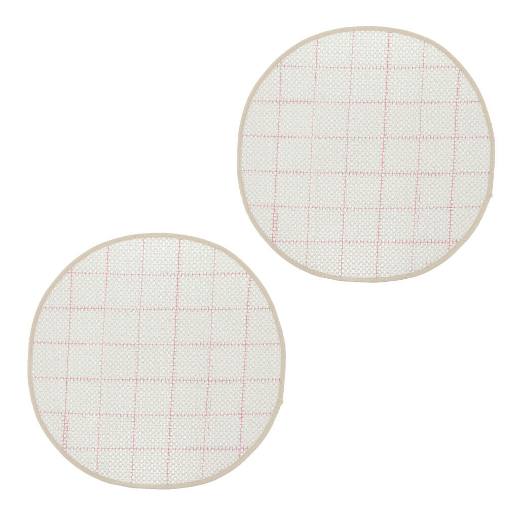2x White Round Blank Latch Hook Rug Canvas Craft Home Orament 45cm/18in