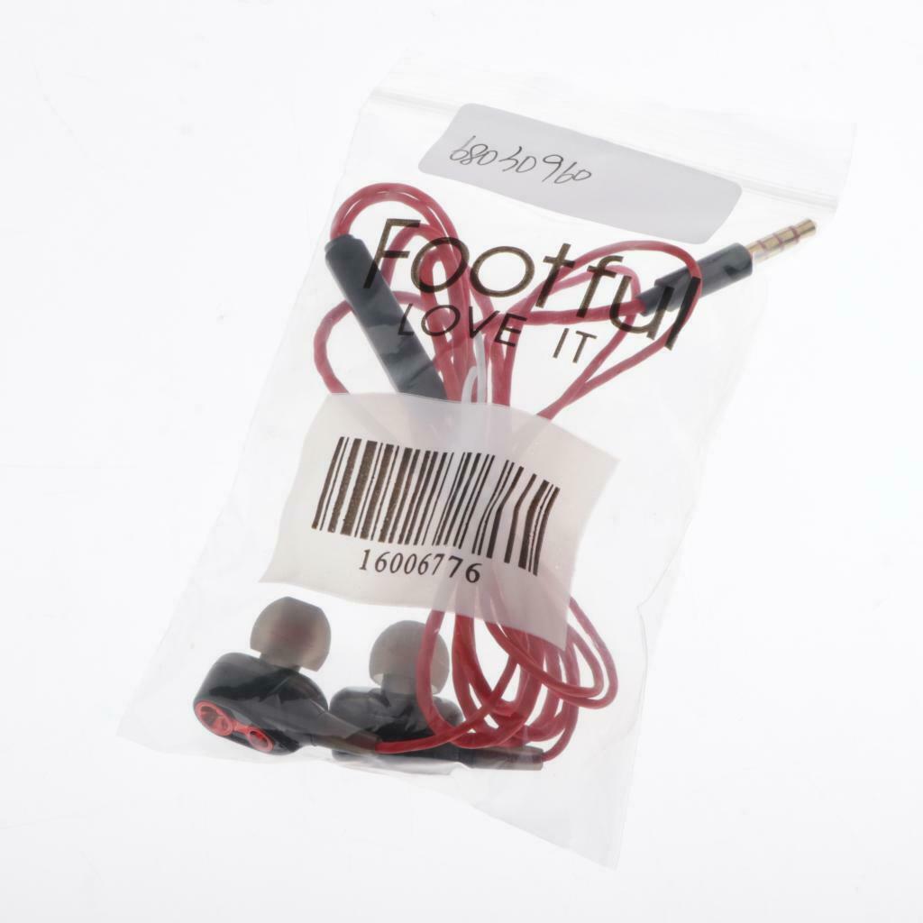 Dual Moving Coil 3.5mm Wired Sports In-Ear Headsets Stereo Earphones Earbuds