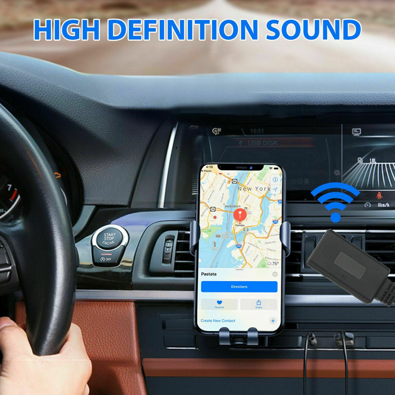 Bluetooth 5.0 Receiver Adapter USB + 3.5mm Jack Stereo Audio For Car AUX Speaker