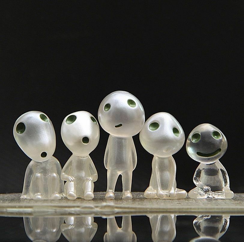 Lovely Glow in Dark Luminous Princess Mononoke Forest Spirit Elf Kodama 5pcs/Set