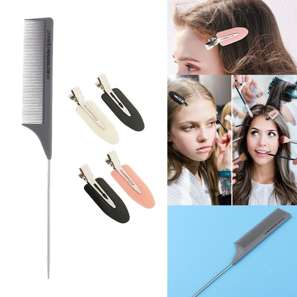 1Pcs Pro Barbers Rat Tail Comb Hair Pin Comb with No Mark Makeup Hairclip