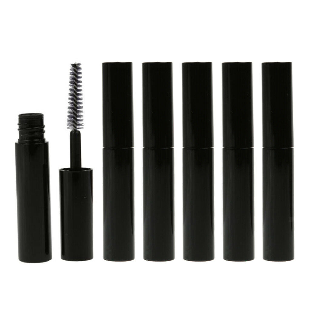 6 Pieces 4ML Empty Mascara Eyelash Growth Bottle Lip Gloss Liquid Tube Black