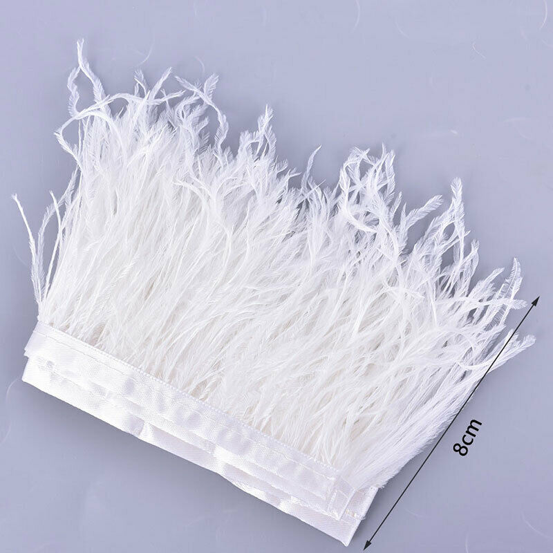 Ostrich Feather Trims Ribbon 8-10cm Ostrich for Clothing Sewing Feathers .l8