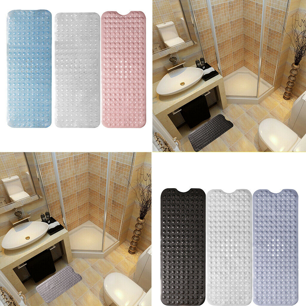 Extra Long Non-slip Bathroom Bathtub Mat with Suction Cup Transparent
