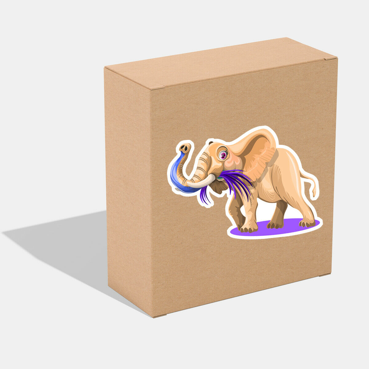 Colourful Elephant Stickers Cartoon Laptop Skateboard Water Bottle Vinyl Decals